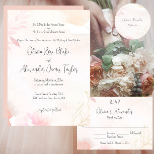 Soft Watercolor Blush Floral Wedding Classic Round Sticker