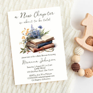 A new chapter story book baby shower favour classic round sticker