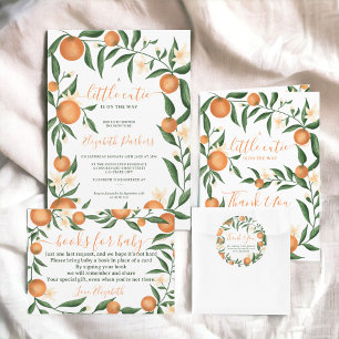 Botanical citrus orange cutie books for baby enclosure card