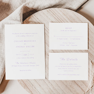 Timeless Lilac Classic Wedding RSVP Card