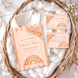 Warm Desert Boho Rainbow Baby Shower Invitation