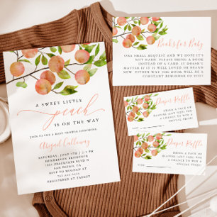 Rustic Peach Baby Shower Book Request Enclosure Card