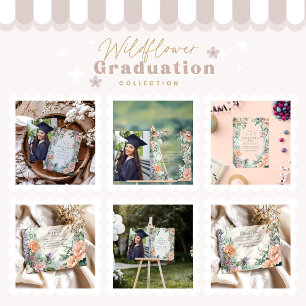 Stylish Spring Wildflower Graduation Party Acrylic Invitations