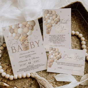 Brown Bear Balloons Books For Baby Baby Shower  Enclosure Card