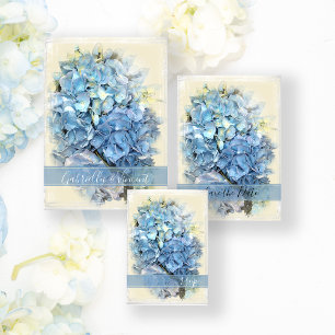 Blue Hydrangea Flower Wedding RSVP Card