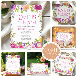 Love is in Bloom   Floral Bridal Shower Backdrops Tapestry