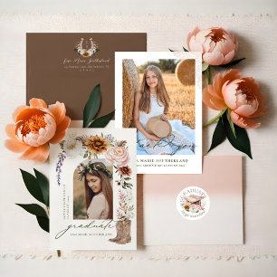 Cowgirl Country Western Photo Graduation Bunting