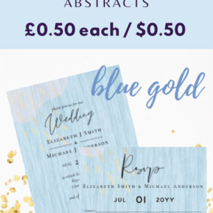 Budget Dusty Blue Gold Wedding Script