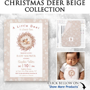 Christmas Baby Shower Invitation Deer