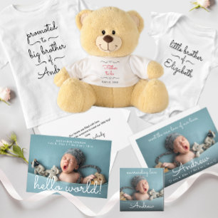 Cute New Baby Photo And Name Birth Announcement