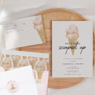 Chic Modern Watercolor Ice Cream Bridal Shower Classic Round Sticker