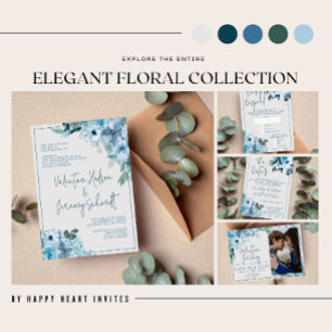 Bride and Groom Names Dark Teal Wedding Invitation Invitation Belly Band