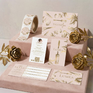 Elegant Gold Luxury Beauty Salon Business Brand Appointment Card