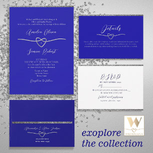 Silver Royal Blue Wedding Save The Date