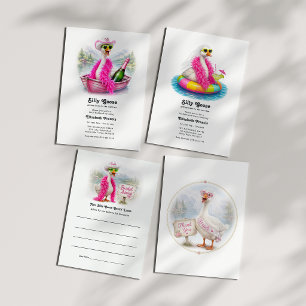 Silly Goose Getting Loose Pool Party Bachelorette Invitation