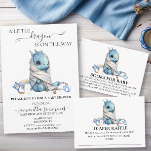 A Little Dragon is on the Way Baby Shower  Invitation