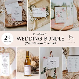 Wildflower Wedding Guest Book Sign Template