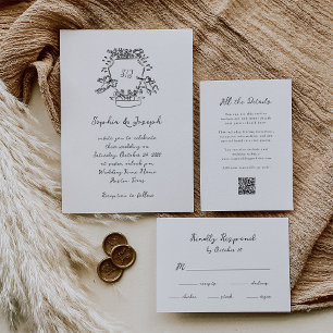 Whimsical Script   Wedding Guest Details QR Code Enclosure Card