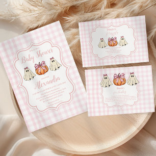 Pink Halloween Ghost Bow Girl Baby Shower Paper Cups