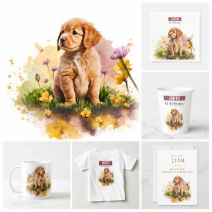Spring vibes Puppy - 1st birthday - Paper Cups