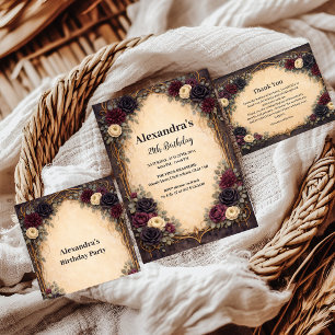Gothic Floral Arch Birthday Celebration Invitation