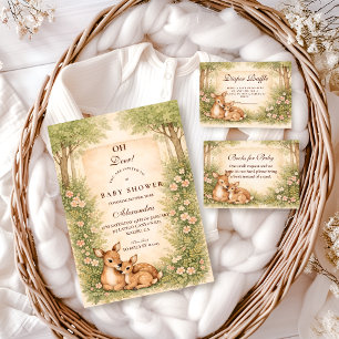 Woodland Deer Baby Shower Invitation