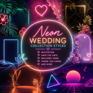 Romantic Neon Floral Wedding Arch Glow Tissue Paper