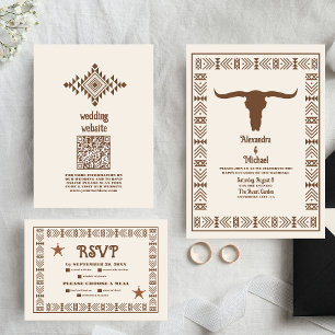 Southwestern Country Ranch Western Wedding Invitation