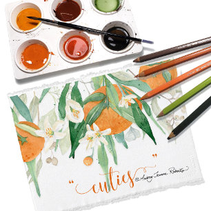 A Little Cutie Oranges Watercolor Baby Shower Invitation