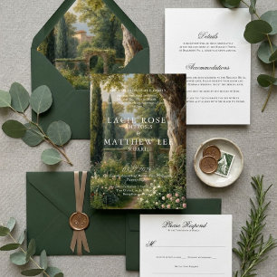 Moody Vintage Landscape Wedding Sticker