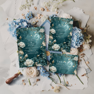 Celestial Night Garden Wedding Thank You Card