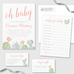 Oh Boy Cactus Baby Shower Invitation, Desert Baby  Invitation