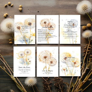 Dandelion Wedding  Thank You Card
