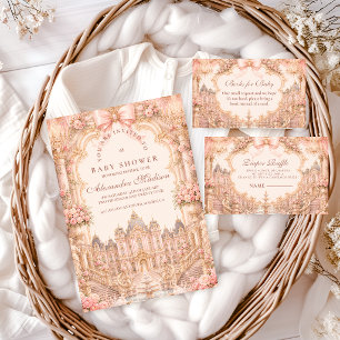 Luxury Rococo Princess Baby Shower Invitation