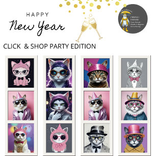 Happy New Year’s party - Cat in Disguise  Napkin
