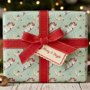 Vintage Christmas Angels Grosgrain Ribbon