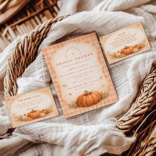 Rustic Gingham Pumpkin Bridal Shower Invitation