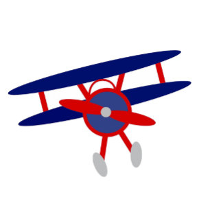 Blue and Red Aeroplane Striped Baby Shower Invitation