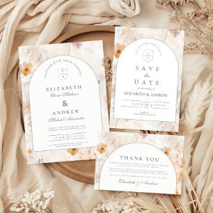 Editorial Wildflower Wedding Thank You Card