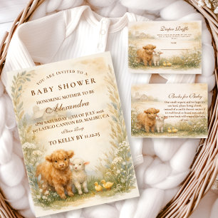 Vintage Farm Animals Meadow Books For Baby Enclosure Card
