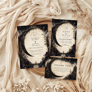Gothic Celestial Wedding Thank You Card