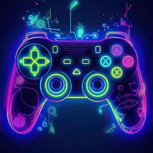 Neon Gamer Arcade Video Game Level Up Birthday Invitation