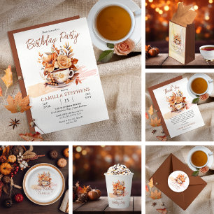 Fall Floral Cottage Core Teacup Thank You Card