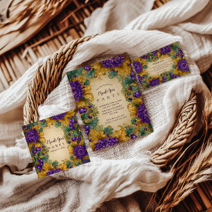 Ornate Floral Masquerade Mardi Gras Thank You Card