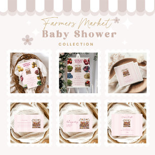 Pink Farmers Market Baby Shower Diapper Raffle Enclosure Card