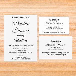 Black and White Typography Bridal Shower Rectangular Sticker