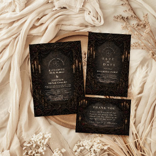 Dark Rustic Country Goth Wedding Save The Date