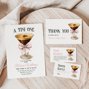 Coffee Bow Espresso Martini Book for Baby Shower Enclosure Card