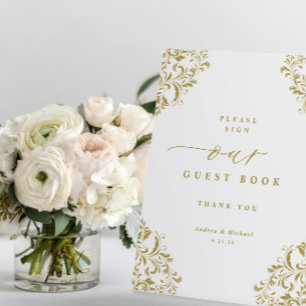 Elegant Vintage Gold Wedding Invitation
