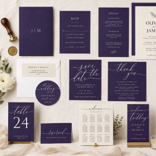 Midnight Purple Will You Be My Bridesmaid Invitation Postcard